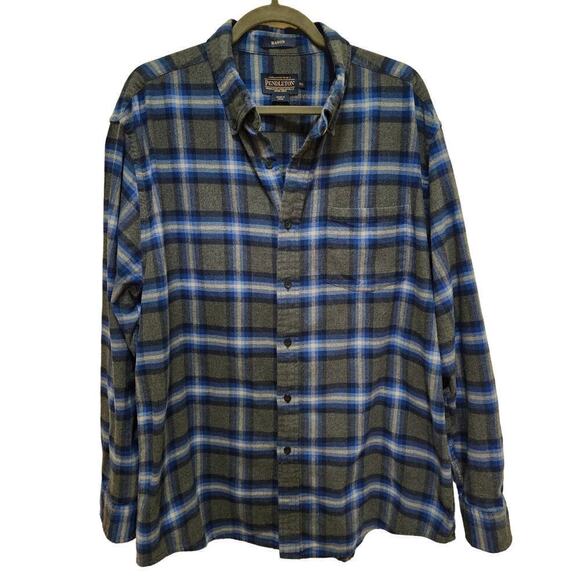 Pendleton Vintage Y2K XL blue gray faded embrae plaid button down shirts. Warm